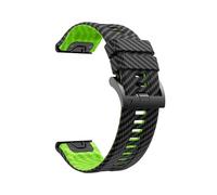 Correa de silicona con diseño de fibra de carbono de 22 mm y 26 mm compatible con for Garmin Fenix8 de 51 mm y 47 mm, 7X Solar 7pro 5X 6X TACTIX DELTA Enduro3(Black lime,For Enduro3)