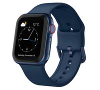 Correa de silicona con hebilla de pasador compatible con Apple Watch SE de 44 mm: Azul abismo