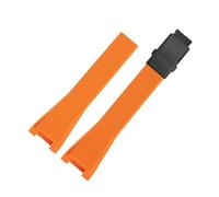 Correa de silicona con hebilla plegable compatible relojes Casio la serie GST GST-B100/1110/W300/S120/400G, correa reloj goma suave for hombre(Orange-black)