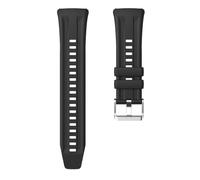 Correa de silicona curvada compatible con Huawei GT6 Pro con hebilla plateada - Pulsera de repuesto Black