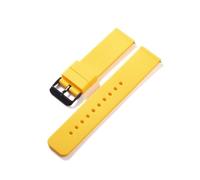 Correa de silicona de 12 mm, 14 mm, 16 mm, 18 mm, 20 mm, 22 mm y 24 mm, correas de liberación rápida, correas de caucho de silicona, accesorios for relojes(Yellow-black,16mm)