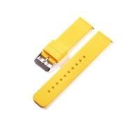 Correa de silicona de 12 mm, 14 mm, 16 mm, 18 mm, 20 mm, 22 mm y 24 mm, correas de liberación rápida, correas de caucho de silicona, accesorios for relojes(Yellow-silver,24mm)