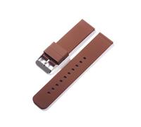 Correa de silicona de 12 mm, 14 mm, 16 mm, 18 mm, 20 mm, 22 mm y 24 mm, correas de liberación rápida, correas de caucho de silicona, accesorios for relojes(Brown-silver,22mm)