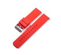 Correa de silicona de 12 mm, 14 mm, 16 mm, 18 mm, 20 mm, 22 mm y 24 mm, correas de liberación rápida, correas de caucho de silicona, accesorios for relojes(Red-silver,24mm)