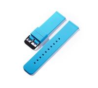 Correa de silicona de 12 mm, 14 mm, 16 mm, 18 mm, 20 mm, 22 mm y 24 mm, correas de liberación rápida, correas de caucho de silicona, accesorios for relojes(Light blue-black,22mm)