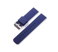 Correa de silicona de 12 mm, 14 mm, 16 mm, 18 mm, 20 mm, 22 mm y 24 mm, correas de liberación rápida, correas de caucho de silicona, accesorios for relojes(Dark blue-silver,18mm)