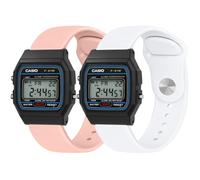 Correa de silicona de 18 mm compatible con Casio F-84/F-91W/F-94/F-105/A158/A168/F-108/AE-1300/AE-1200/AE-1000/W-217H/W-218H/SGW-300H/W-800H Correa de repuesto deportiva suave y transpirable