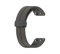 Correa de silicona de 20, 22 y 26 mm for Garmin Fenix 8 E 7 7X 6X Pro 5Plus Instinct2/Mk2i/Tactix7pro Pulsera de liberación rápida(Gray(Black button),20mm)