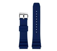 Correa de silicona de 22 mm compatible con el reloj de buceo CASIO Swordfish MDV-106 MDV-107 MTP-VD01D Efr-303l Correa de reloj naranja y verde for hombre(Blue Silver,22mm)