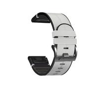 Correa de silicona de 22 mm y 26 mm con ajuste rápido for Garmin Fenix 8, 51 mm, E, 7X, 7 Pro, 6X, 6 Pro, 5X, 5 Plus, Enduro 3 y 2.(WHITE,22mm)