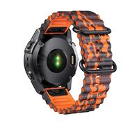 Correa de silicona de 22 y 26mm for Garmin Fenix 8/E/7/7X/5/5 Plus/6/6 Pro, pulsera de repuesto for reloj Forerunner 965 for Instinct/Enduro(Camo Orange,22mm)