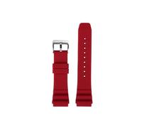Correa de silicona de 22mm de abeto for reloj de buceo for CASIO Swordfish MDV-106 MDV-107 MTP-VD01D Efr-303l correa de reloj verde for hombre (Color : Red Silver, Size : 22mm)