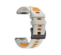 Correa de silicona de ajuste rápido de 22 y 26MM adecuada for Garmin Enduro/Fenix 8 E 47mm /8 51mm /5 5X /6 6X/ 7 7X pulsera de dos tonos(Light sand orange,22mm(Fenix 8 47mm))