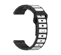 Correa de silicona de dos colores de 20 mm y 22 mm for Samsung Watch FE/7/6/5/4, pulsera de repuesto for Huawei Watch GT5 GT4.(Black white,22mm)