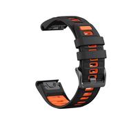 Correa de silicona de dos tonos compatible con for Garmin Fenix E 8 7X 7 6 6X/Epix Pro Gen 2/Tactix(Black Orange,26mm-Descent Mk1)