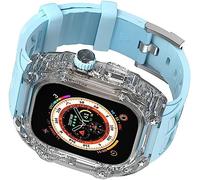 Correa de silicona de la cubierta de reloj de choque a prueba de golpes de la PC dura, para ultra 49 mm de 45 mm 44 mm, kit de modificaciones de bandas deportivas de reemplazo transparente, para