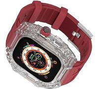 Correa de silicona de la cubierta de reloj de choque a prueba de golpes de la PC dura, para ultra 49 mm de 45 mm 44 mm, kit de modificaciones de bandas deportivas de reemplazo transparente, para