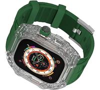 Correa de silicona de la cubierta de reloj de choque a prueba de golpes de la PC dura, para ultra 49 mm de 45 mm 44 mm, kit de modificaciones de bandas deportivas de reemplazo transparente, para
