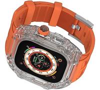 Correa de silicona de la cubierta de reloj de choque a prueba de golpes de la PC dura, para ultra 49 mm de 45 mm 44 mm, kit de modificaciones de bandas deportivas de reemplazo transparente, para