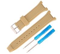 Correa de silicona de repuesto compatible con los relojes Casio EQS-800CPB-1AV/EQS-800 para hombre - Accesorios de correa resistentes, suaves y ajustables(Khaki)