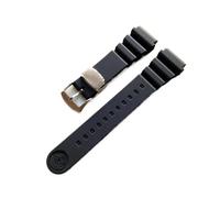 Correa de silicona for buceo apta for Seiko Prospex SPR009 Abalone MM5, resistente al agua, 20mm, 22mm, correa de reloj de goma, hebilla de anillo de acero inoxidable(Black withlogo,20mm)