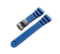 Correa de silicona for buceo apta for Seiko Prospex SPR009 Abalone MM5, resistente al agua, 20mm, 22mm, correa de reloj de goma, hebilla de anillo de acero inoxidable(Blue withlogo,20mm)