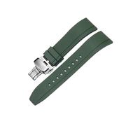 Correa de silicona for reloj Casio/Breitling/Citizen/Longines, accesorios de cadena de silicona deportivos impermeables de 20 a 22mm(Green-Steel-B1,22mm)