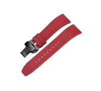 Correa de silicona for reloj Casio/Breitling/Citizen/Longines, accesorios de cadena de silicona deportivos impermeables de 20 a 22mm(Red-Black-B1,24mm)
