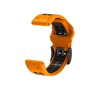 Correa de silicona for reloj Garmin Fenix 8, 51MM, 47mm, 8E Enduro3 2, 7X, 7, 6X, 6 Pro, 5X, 5, pulsera de liberación rápida, 22 y 26MM(A orange black,22mm width strap)