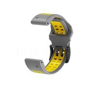 Correa de silicona for reloj Garmin Fenix 8, 51MM, 47mm, 8E Enduro3 2, 7X, 7, 6X, 6 Pro, 5X, 5, pulsera de liberación rápida, 22 y 26MM(A Gray Yellow,22mm width strap)
