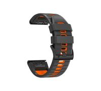Correa de silicona for reloj Garmin Fenix 8, 51MM, 47mm, 8E Enduro3 2, 7X, 7, 6X, 6 Pro, 5X, 5, pulsera de liberación rápida, 22 y 26MM(Charcoal Grey Orange,22mm width strap)