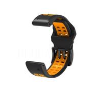 Correa de silicona for reloj Garmin Fenix 8, 51MM, 47mm, 8E Enduro3 2, 7X, 7, 6X, 6 Pro, 5X, 5, pulsera de liberación rápida, 22 y 26MM(A black orange,26mm width strap)