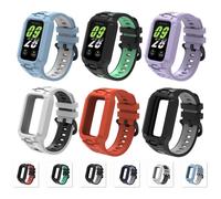Correa de silicona + funda para Xiaomi Smart Band 9 8 Active, accesorios para relojes inteligentes, pulsera para Redmi Band 3/2, correa con funda Black Water Green Mi Band 9 8 Active