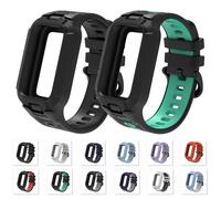 Correa de Silicona + Funda para Xiaomi Smart Mi Band 9 8, Accesorios Deportivos, Brazalete Integrado, Correa + Cubierta para Redmi Band 3 2 Black Water Green For Redmi Band 2
