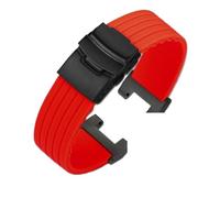 Correa de silicona modificada compatible con Casio Undead Bird G-Shock serie MTG-B2000 MTGB2000, pulsera goma impermeable for reloj deportivo(Red-black)