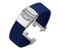 Correa de silicona modificada compatible con Casio Undead Bird G-Shock serie MTG-B2000 MTGB2000, pulsera goma impermeable for reloj deportivo(Blue-silver)