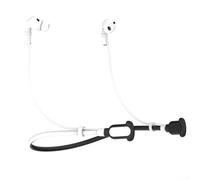 Correa de silicona para AirPods con una banda para el cuello de perfil bajo que sigue siendo discreta debajo de chaquetas, camisas y ropa exterior (blanco)