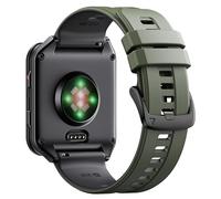 Correa de Silicona para Garmin Venu X1 - Correa de Recambio Cómoda e Hipoalergénica, Compatible con Luminox 3500, 3800, 6500, 3505, 3601, 6256, 1567, 1000Series(24 mm, Verde Militar-Gris Grafito)