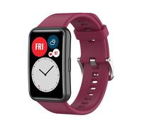 Correa de silicona para Huawei Watch Fit, color vino tinto. Reemplazo original para reloj inteligente