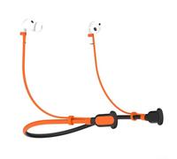 Correa de silicona para Pro y 2 3 con configuración de banda para el cuello para ayudar a retener los auriculares mientras corres, caminas, gimnasio o viajas (naranja)