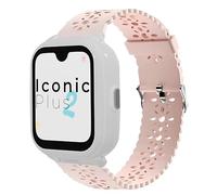 Correa de Silicona para SaveFamily Iconic Plus 2/Senior/SaveWatch Plus 4G-Cinturón Transpirable y Suave,Compatible con Smartwatch Repuesto Deportivo Pack de Lace (Rosa)