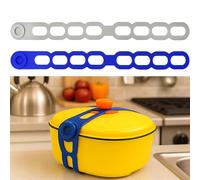Correa de Silicona para Tapa de Olla, Crock Pot, Juego de 2 Cierres Elásticos Reutilizables con Autoajuste Corbata de Silicona para Atar o Organizar Cortinas, Cables, Esterillas de Yoga o Camping