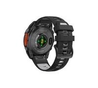 Correa de silicona Quic kFit Compatible con Garmin Fenix 8 7X Pro 51 mm/Enduro 3/Quatix/Tactix 7/Descent Mk2 Mk2i/D2 Mach 1 pulsera de repuesto(Black Gray,Quic kFit 22mm)