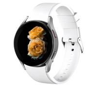 Correa de silicona quick release Compatible with Samsung Galaxy Watch FE 7 6 5 4 Band 40 44mm/6 Classic 43 47mm/4 Classic 42 46mm/5 Pro 45mm Band, one-click sin hueco deportiva unisex, Blanco