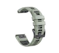 Correa de silicona QuickFit de dos tonos compatible con for Garmin Fenix E 8 47 mm 51 mm 7 7X 6 6X/Epix Pro/Enduro 3(Grey green ink gray,QuickFit 22mm)
