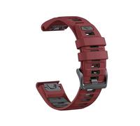 Correa de silicona QuickFit de dos tonos compatible con for Garmin Fenix E 8 47 mm 51 mm 7 7X 6 6X/Epix Pro/Enduro 3(Wine red ink gray,QuickFit 22mm)