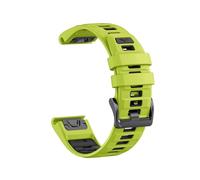 Correa de silicona QuickFit de dos tonos compatible con for Garmin Fenix E 8 47 mm 51 mm 7 7X 6 6X/Epix Pro/Enduro 3(Green ink gray,QuickFit 26mm)