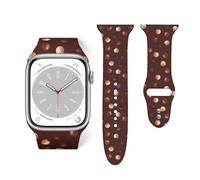 Correa de silicona suave compatible con Apple Watch Band de 38 mm, 40 mm, 42 mm, 44 mm, correa deportiva de repuesto con patrón de chocolate para iWatch Series, 38mm40mm, Silicona