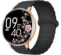 Correa de silicona suave con cierre magnético 20mm - Compatible con reloj inteligente mujer AIMIUVEI/NAIXUES/HASAKEI/SLOKS/tuercas S53 1.39" - Banda deportiva unisex para hombre y mujer (Negro)