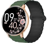 Correa de silicona suave con cierre magnético 20mm - Compatible con reloj inteligente mujer AIMIUVEI/NAIXUES/HASAKEI/SLOKS/tuercas S53 1.39" - Banda deportiva unisex para hombre y mujer (Verde)